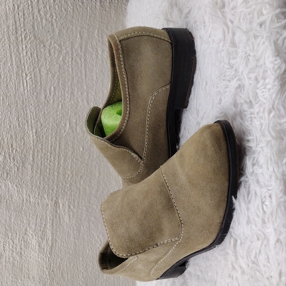 Free People Brady Tan Suede Leather Pointed-Toe Low Stacked Heel Slip On Shoe - Picture 1 of 16